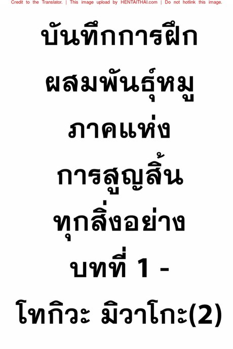 บันทึกการฝึกผสมพันธุ์หมู ภาคแห่งการสูญสิ้นทุกสิ่งอย่าง
