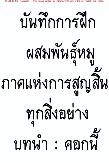 บันทึกการฝึกผสมพันธุ์หมู ภาคแห่งการสูญสิ้นทุกสิ่งอย่าง บทนำ : คอกนี้