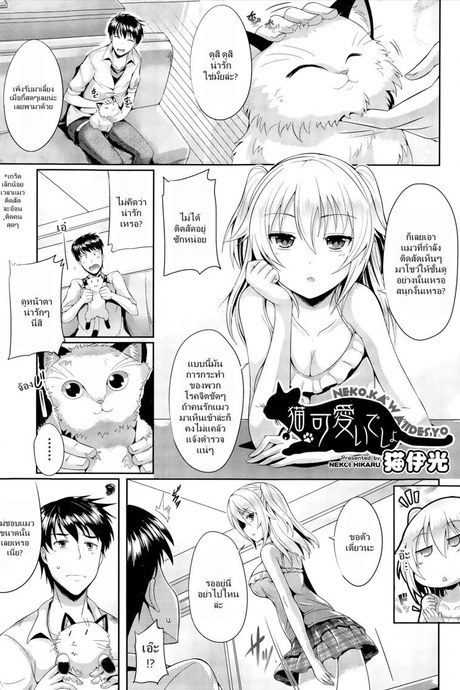 ชั้นน่ารักกว่าแมวใช่ไหม [Nekoi Hikaru] Neko.Kawaii desyo (COMIC Aun 2014-12)
